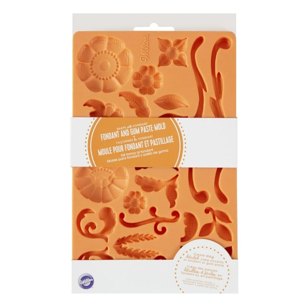 🚨 Wilton 409-3190 Lace Fondant and Gum Paste Silicone Mold 5 x 8 inch 23-Cavity